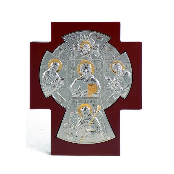 Επιτοίχιος Σταυρός Ξύλο-Μέταλλο (14cm)