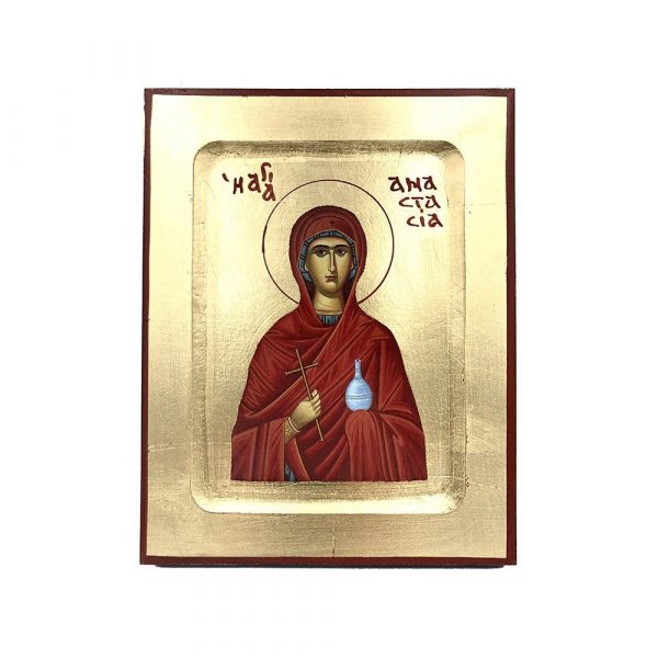 Αγία Αναστασία Φαρμακολύτρια – Ένσκαπτη Λιθογραφία (Ξύλο MDF – 19x15cm)