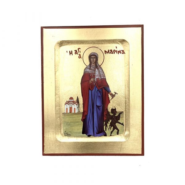 Αγία Μαρίνα – Ένσκαπτη Λιθογραφία (Ξύλο MDF – 19x15cm)