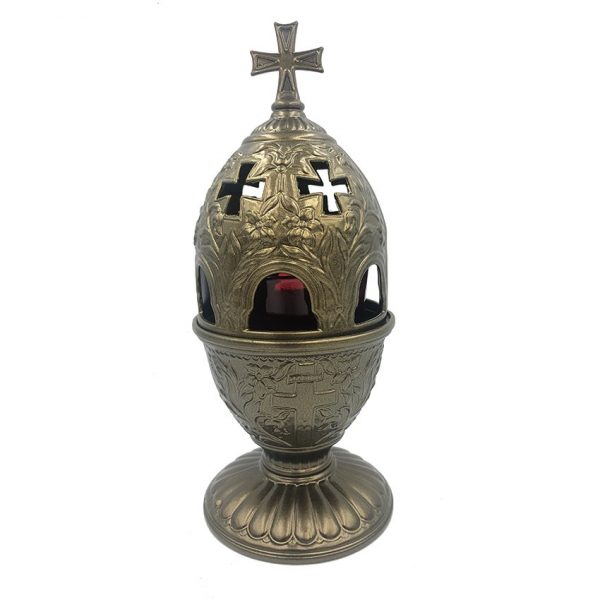 Καντήλι Μεταλλικό Λουλούδι Eπιτραπέζιο Bronze (22cm)
