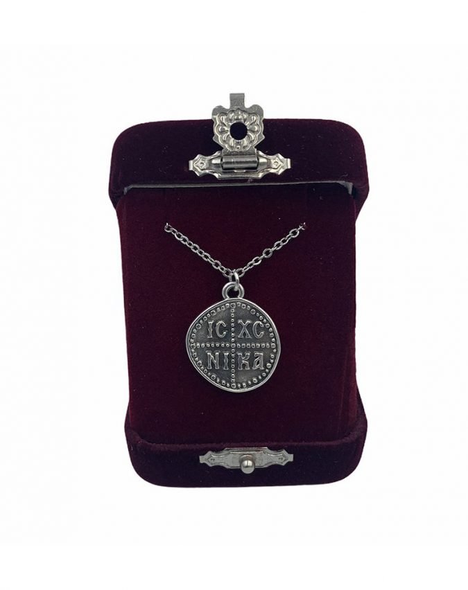 Pendant ICXC NIKA with local 999o silver plating