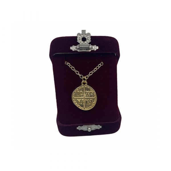 Pendant ICXC NIKA with local 24K gold plating