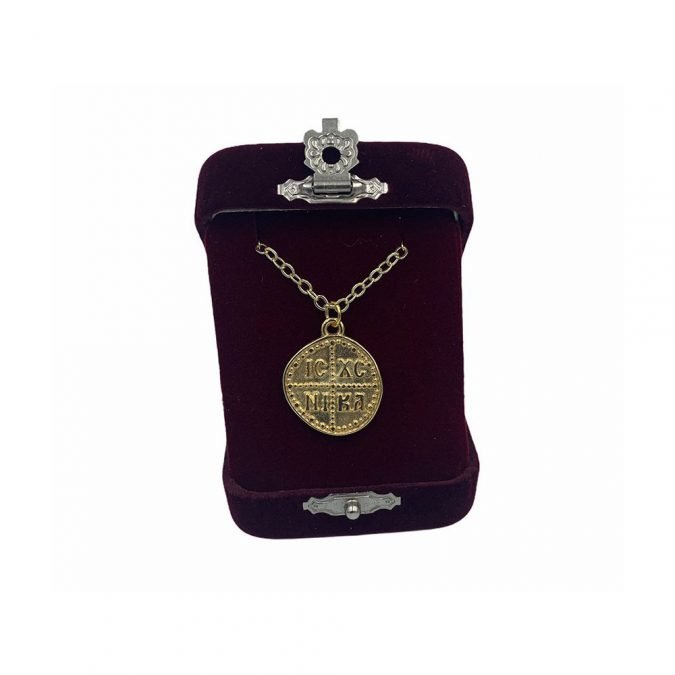 Pendant ICXC NIKA with local 24K gold plating