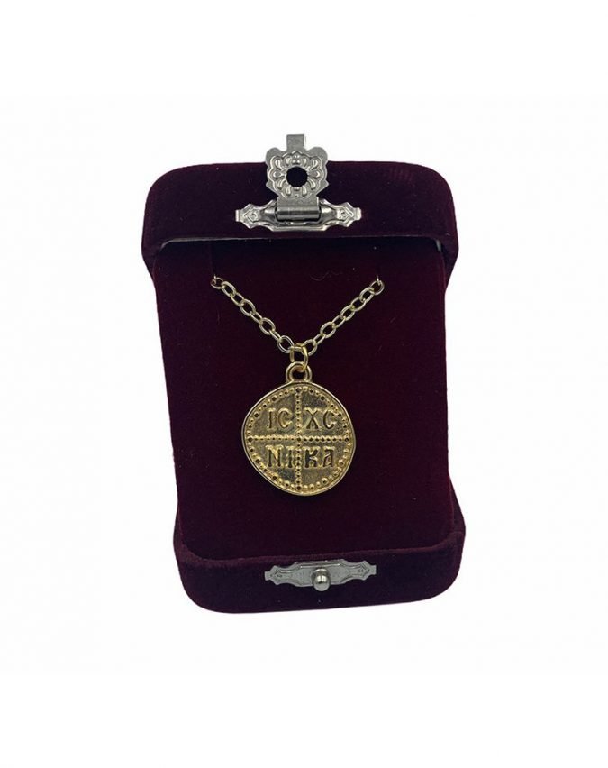 Pendant ICXC NIKA with local 24K gold plating