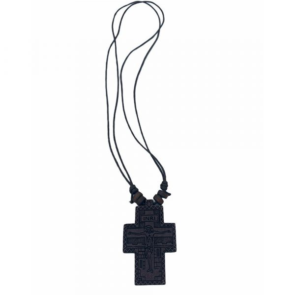 Ξύλινος Σταυρός Λαιμού (4,5x3cm) με κορδόνι